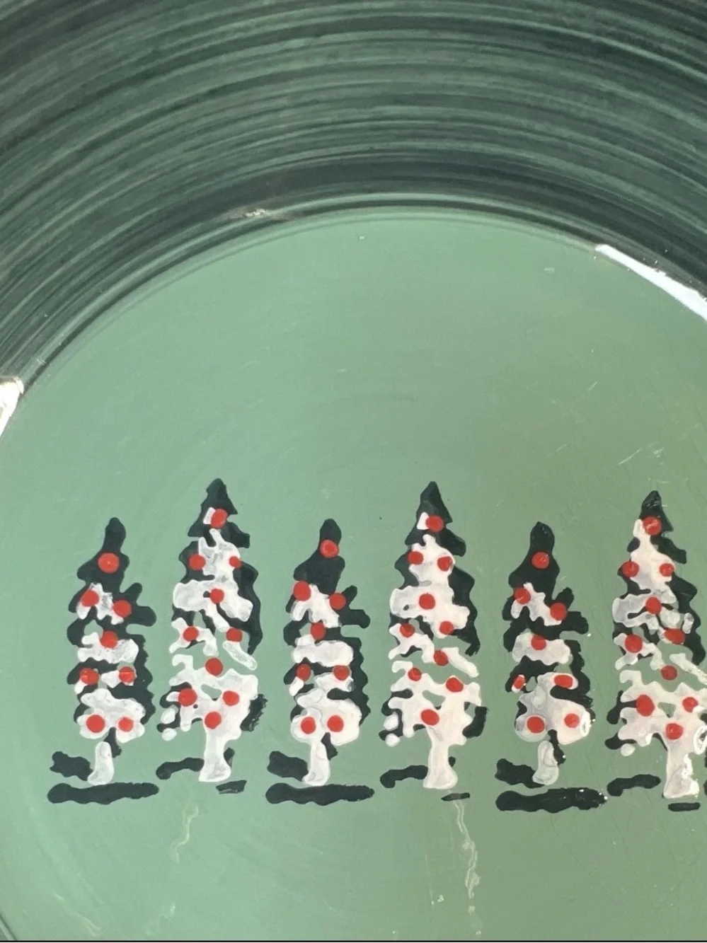 Steward Earthworks HC Accents Christmas Tree Plate & Bowl Set Green Holiday 2003